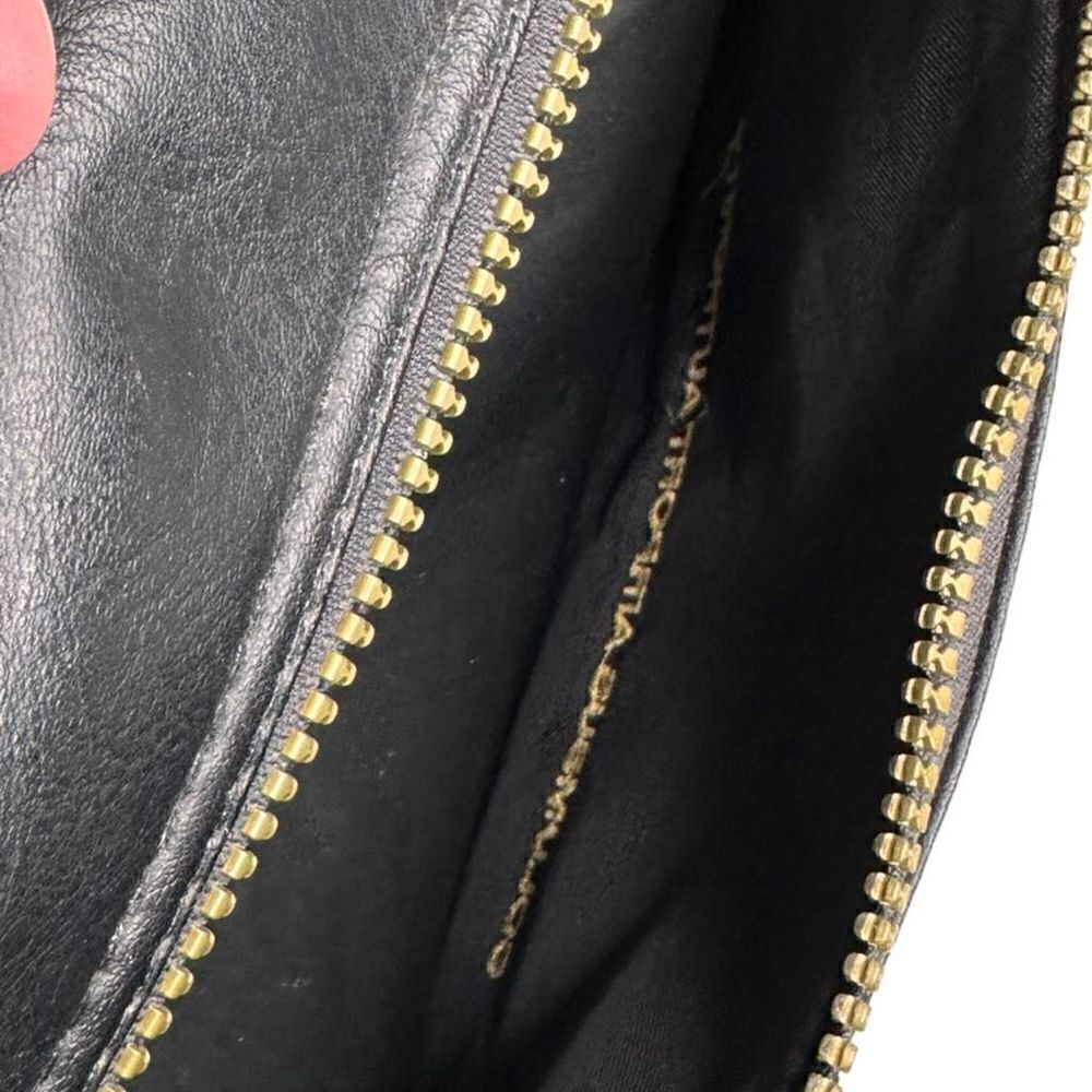 Large leather travel/work bag black with lots of pockets adjustable shoulder str - Picture 8 of 16